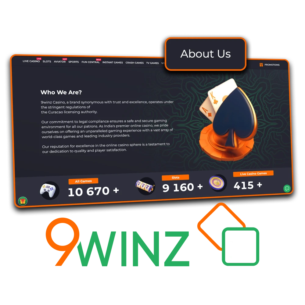 9winz is a licensed online casino and betting platform.