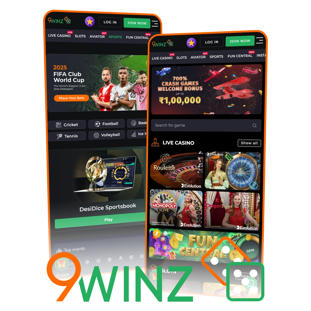 Download 9winz app for Android and iOS for free.