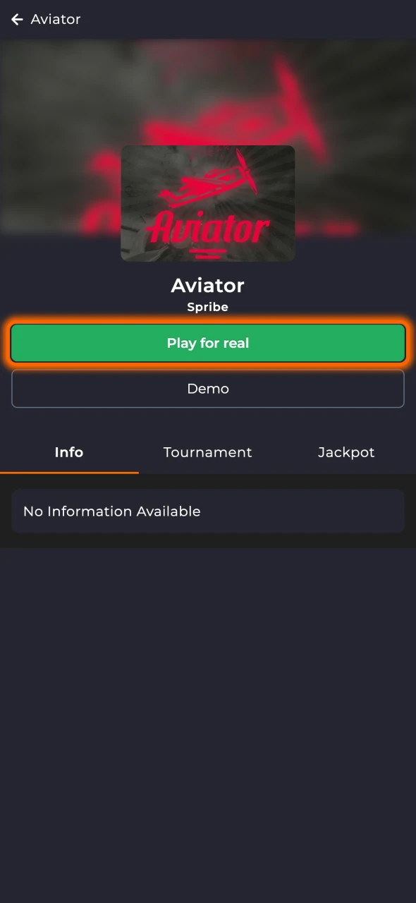 Choose the real money game mode at 9winz Aviator.