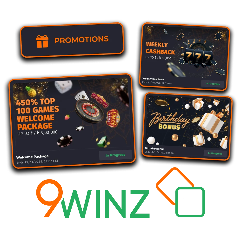 Get exclusive bonuses at 9winz official platform in India.