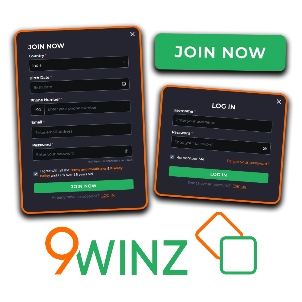 Register at 9winz to get full benefits of the platform.