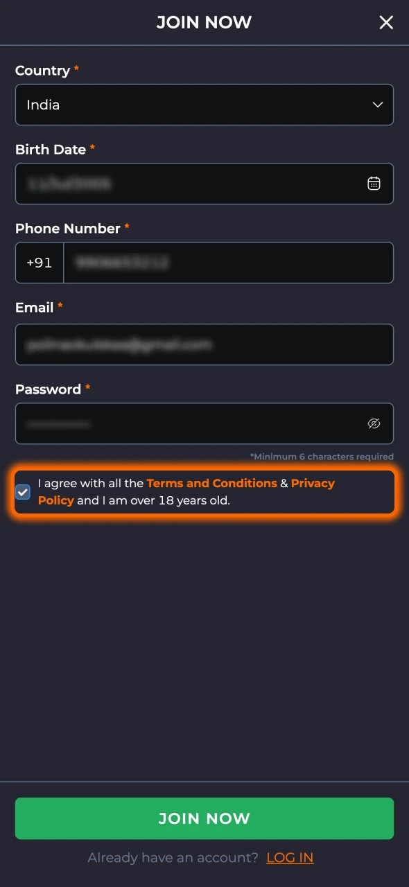 Agree to 9winz Terms and Privacy Policy.
