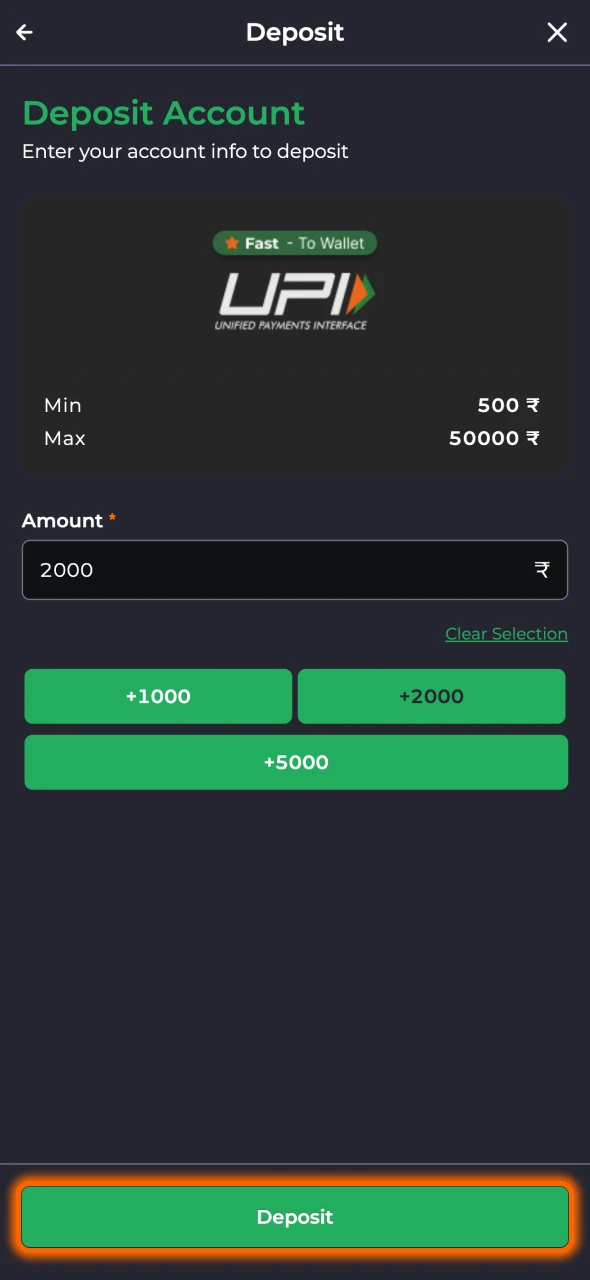 Make your first deposit to activate your 9winz wallet.