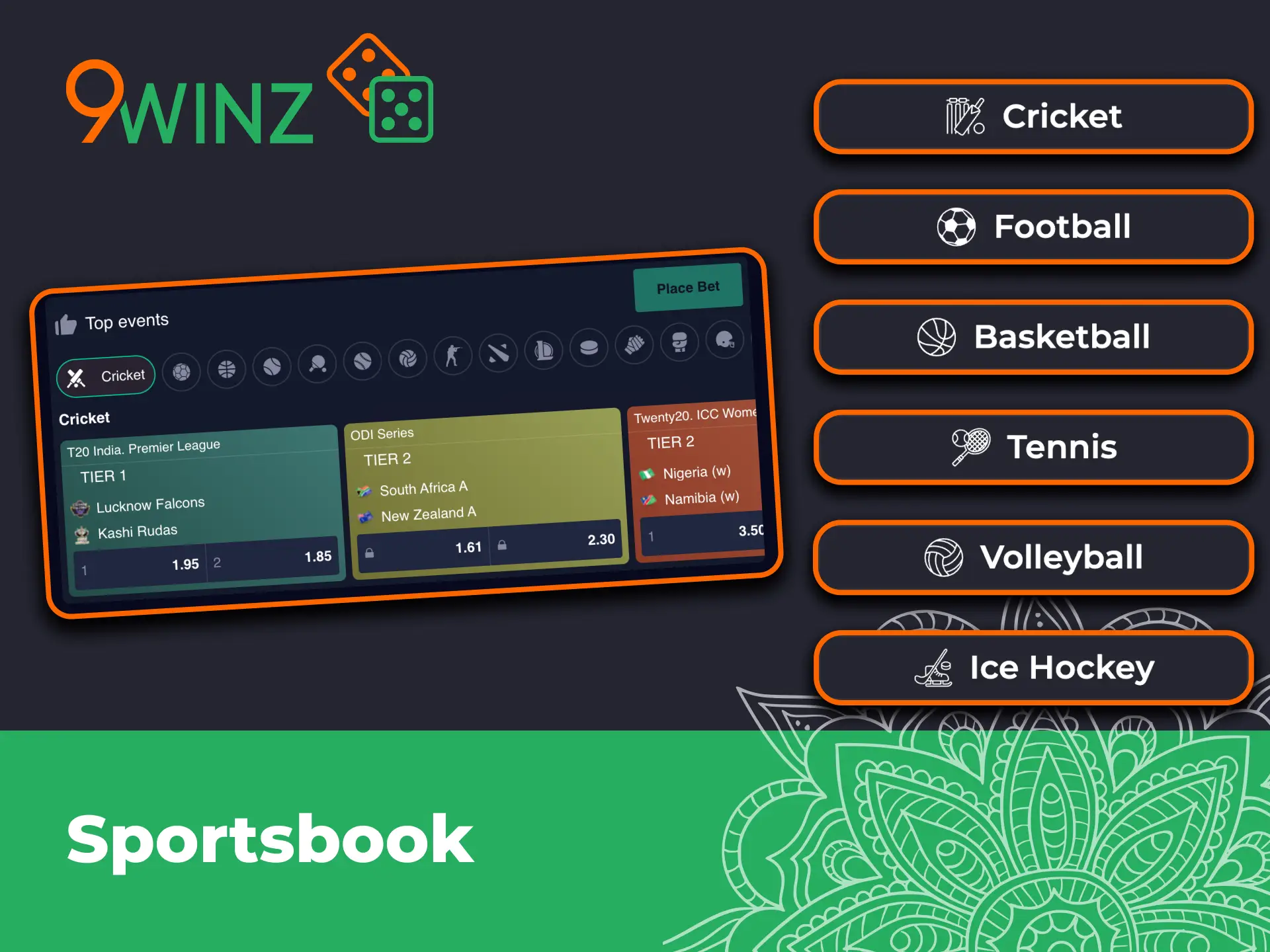 Enjoy real-time betting and instant payouts with 9winz Sportsbook.