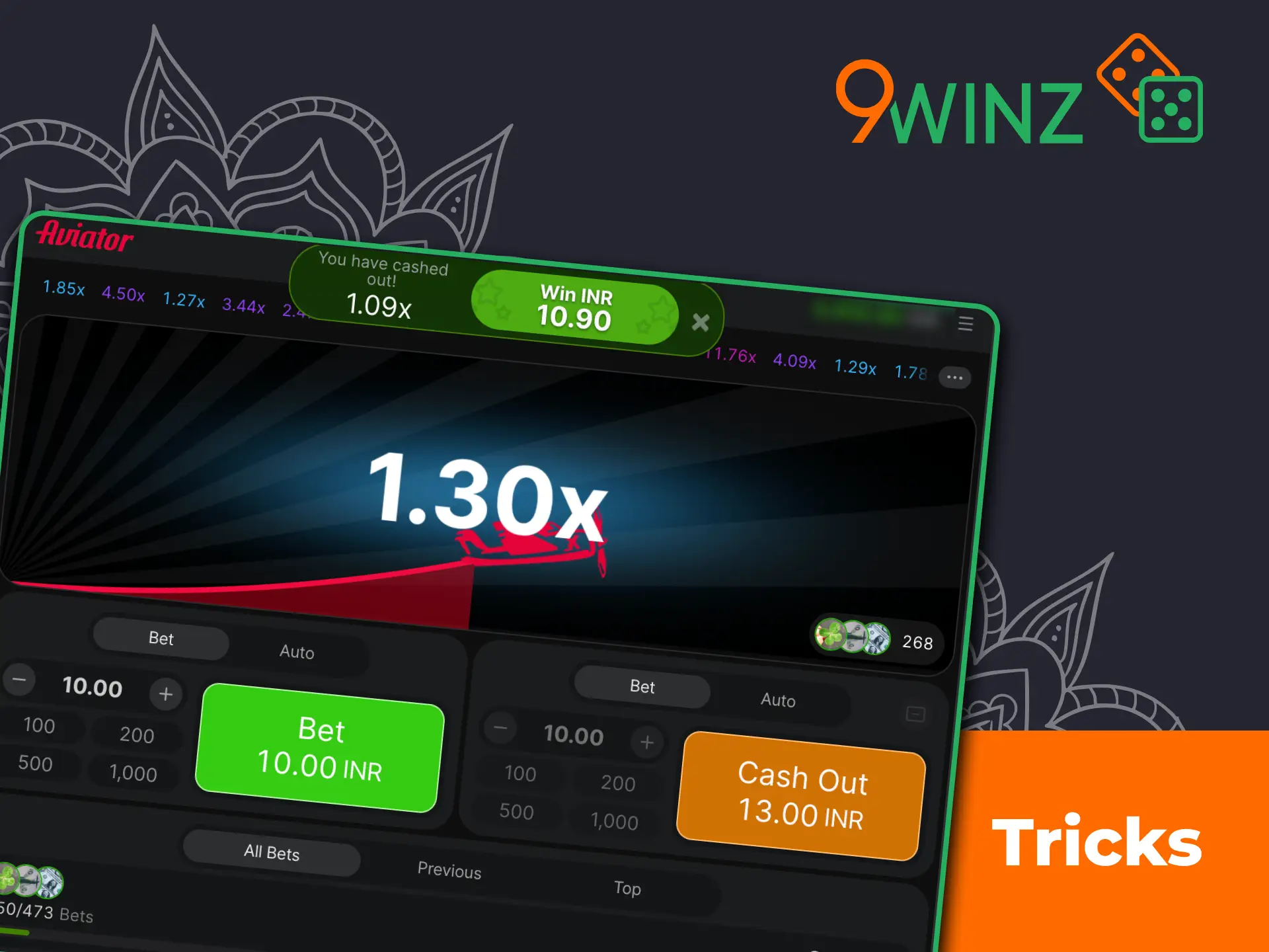Play Aviator smartly on 9winz and withdraw winnings in time.