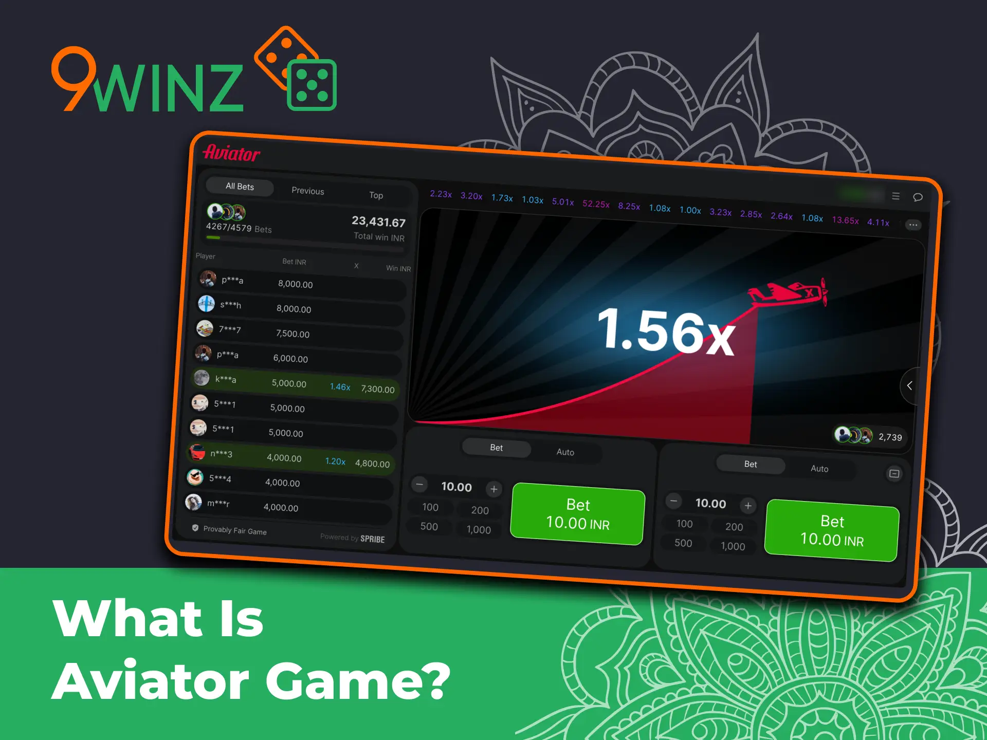 Bet on Aviator at 9winz and enjoy lightning-fast gameplay.