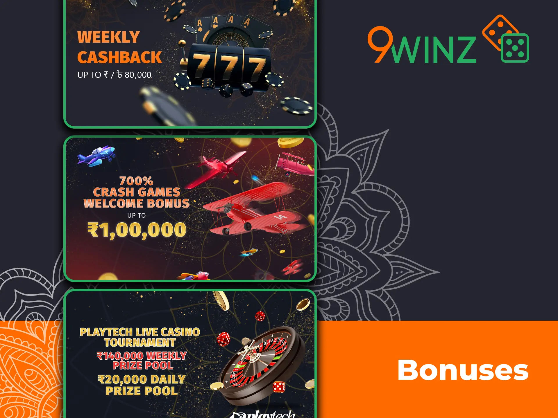 Compete in 9winz live leaderboard and win daily rewards.