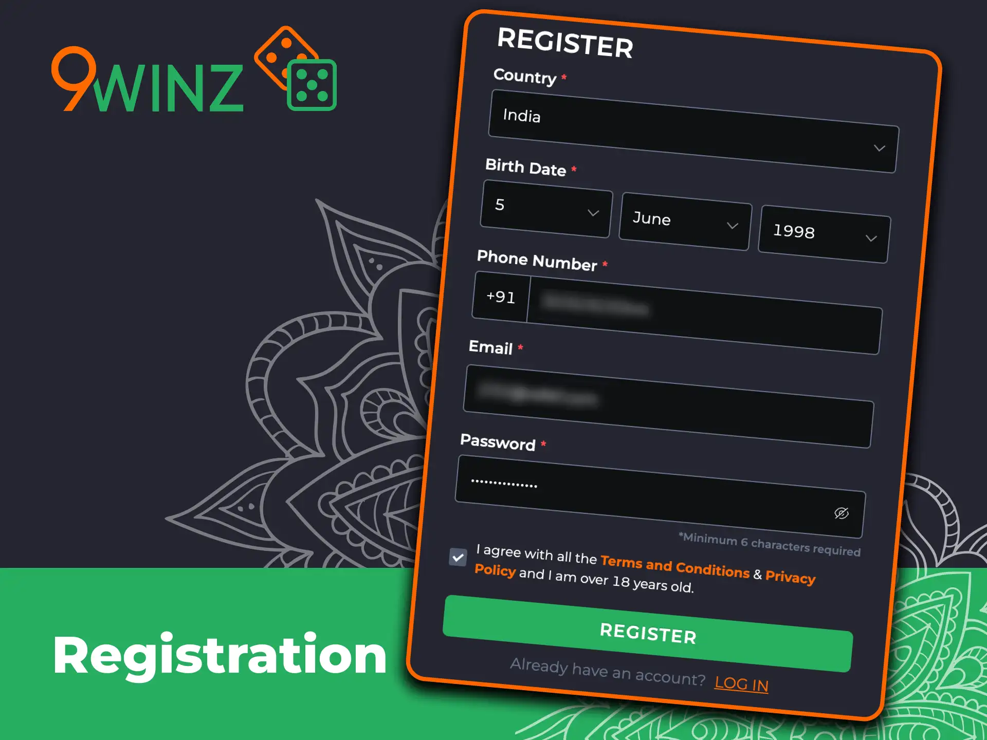 Join 9winz in India and start playing today.