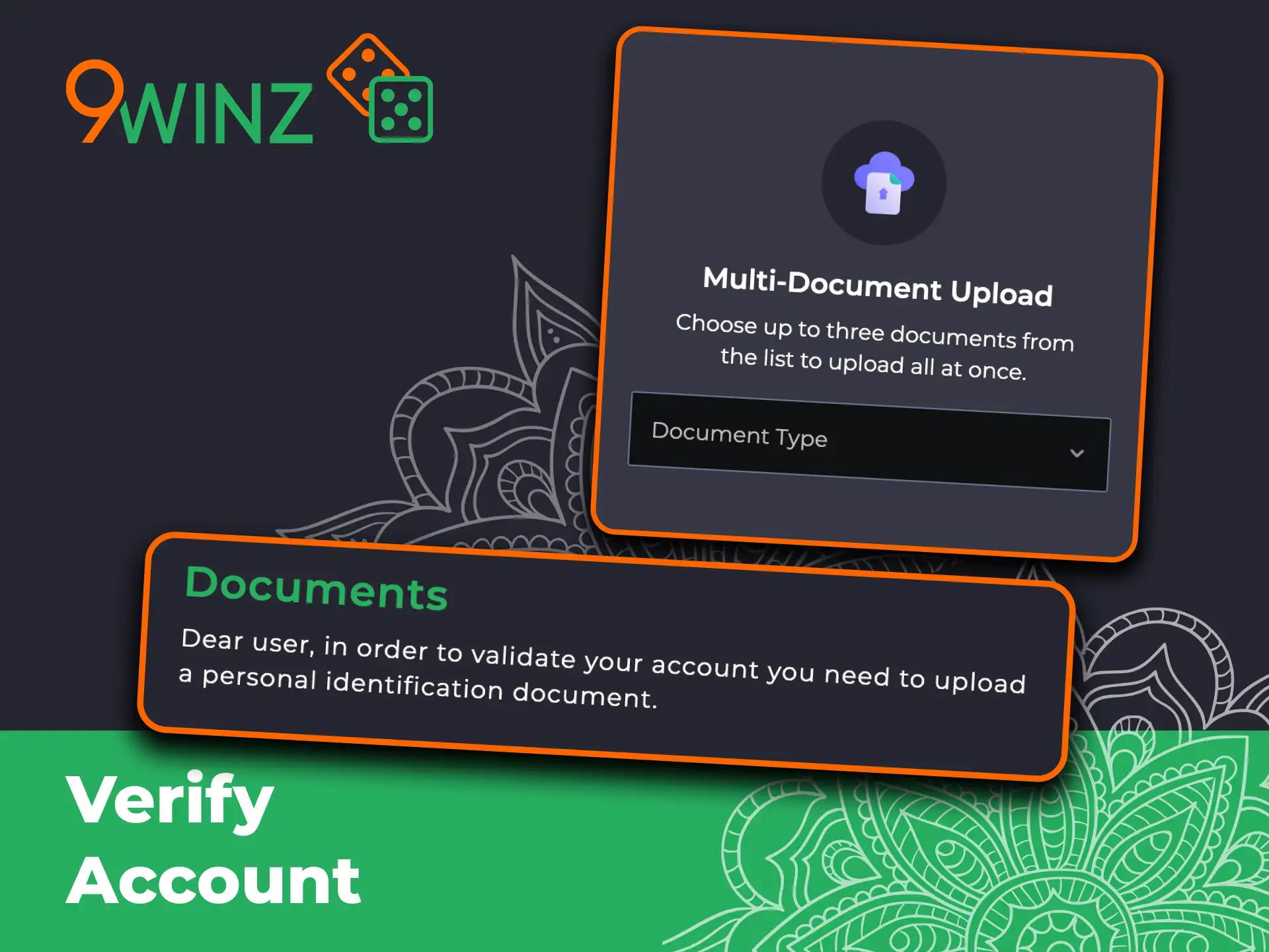 Verify your 9winz account and withdraw funds safely.
