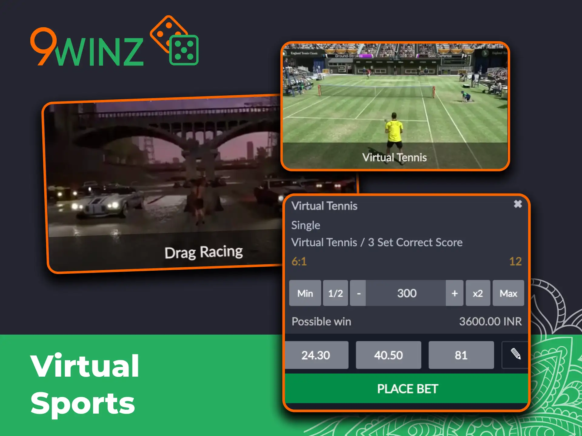 Bet on virtual sports at 9winz with instant results.