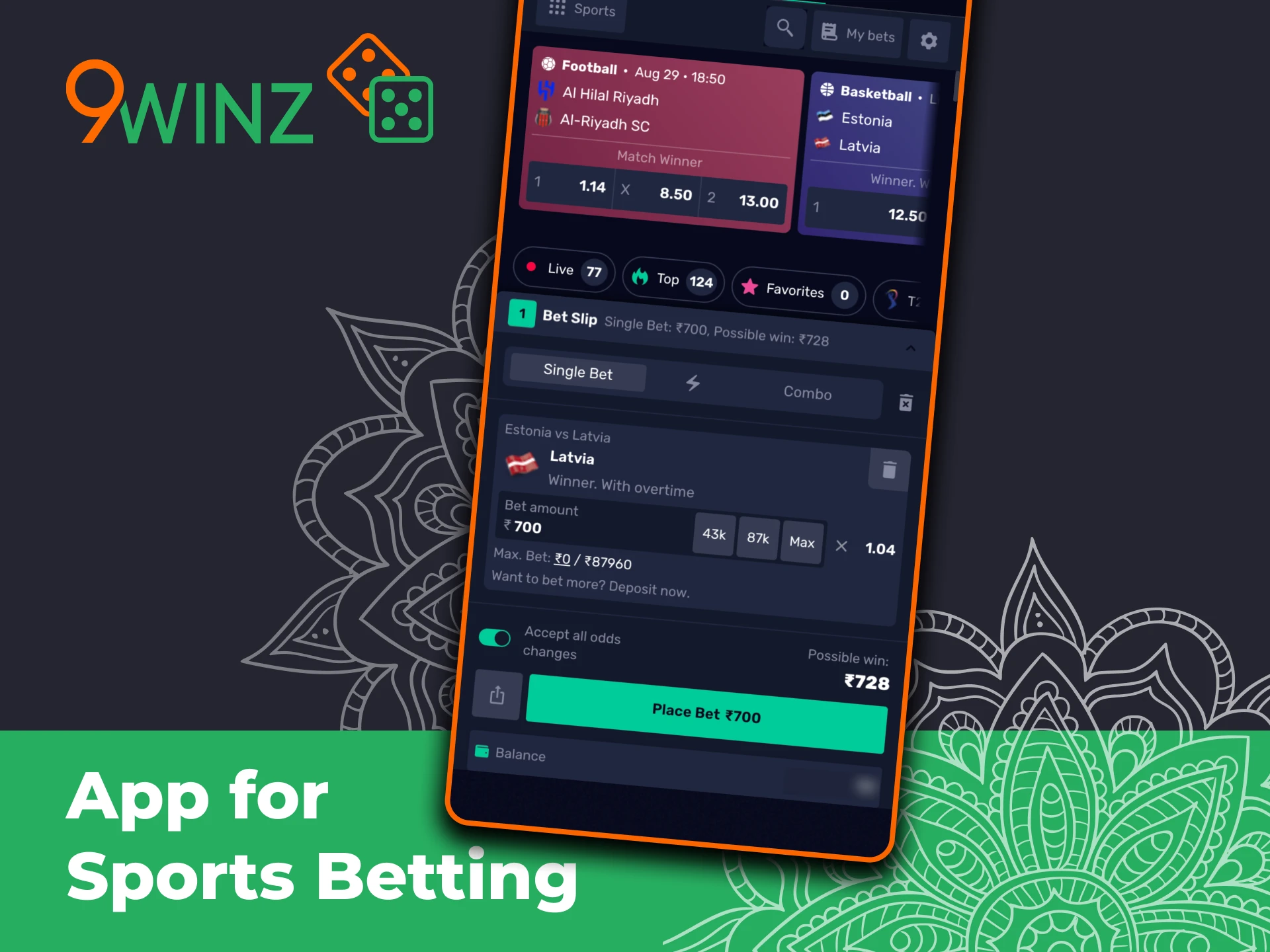Bet on sports anytime from your mobile with 9winz.