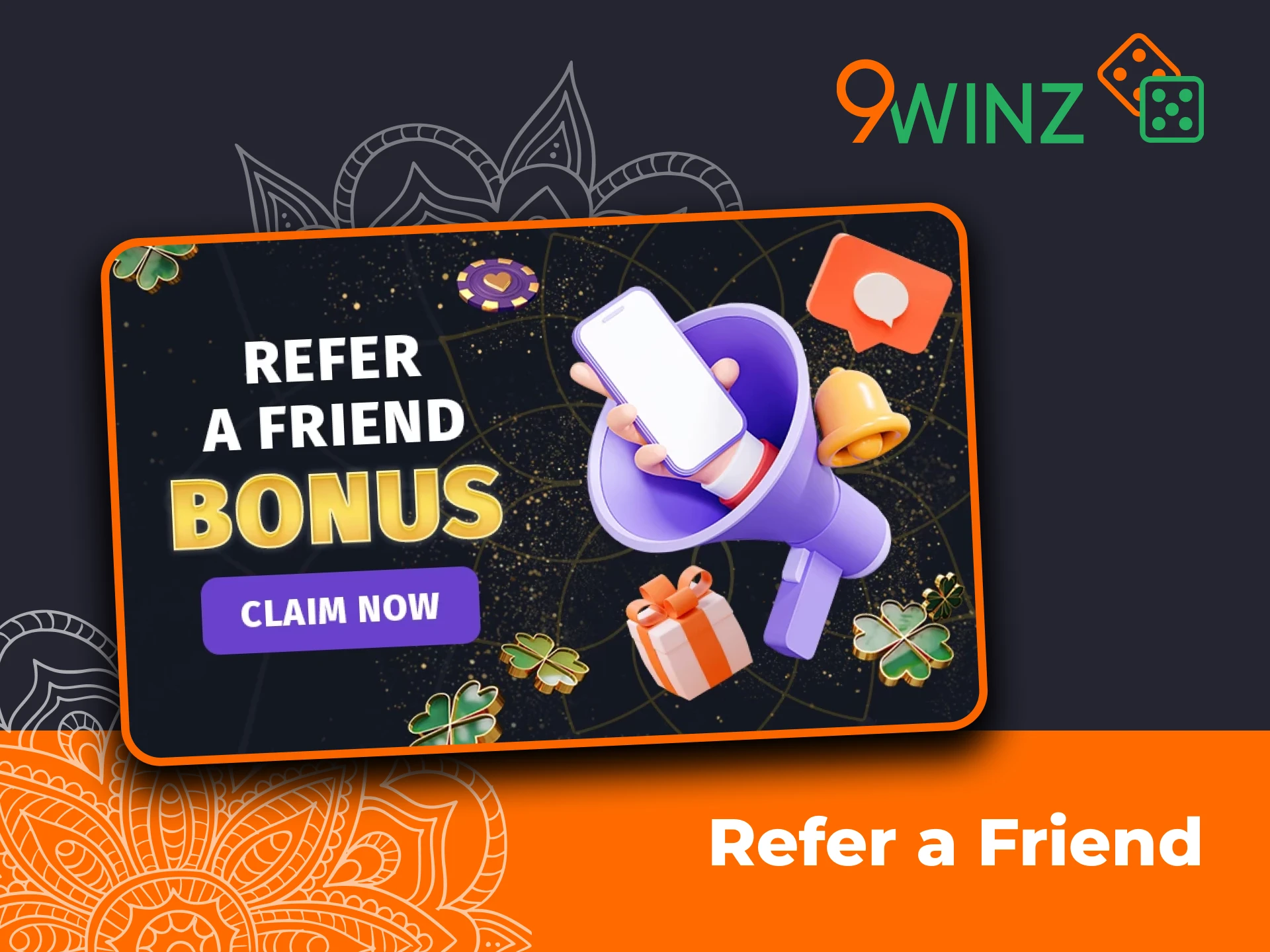 Invite friends to 9winz and get a sports bonus.