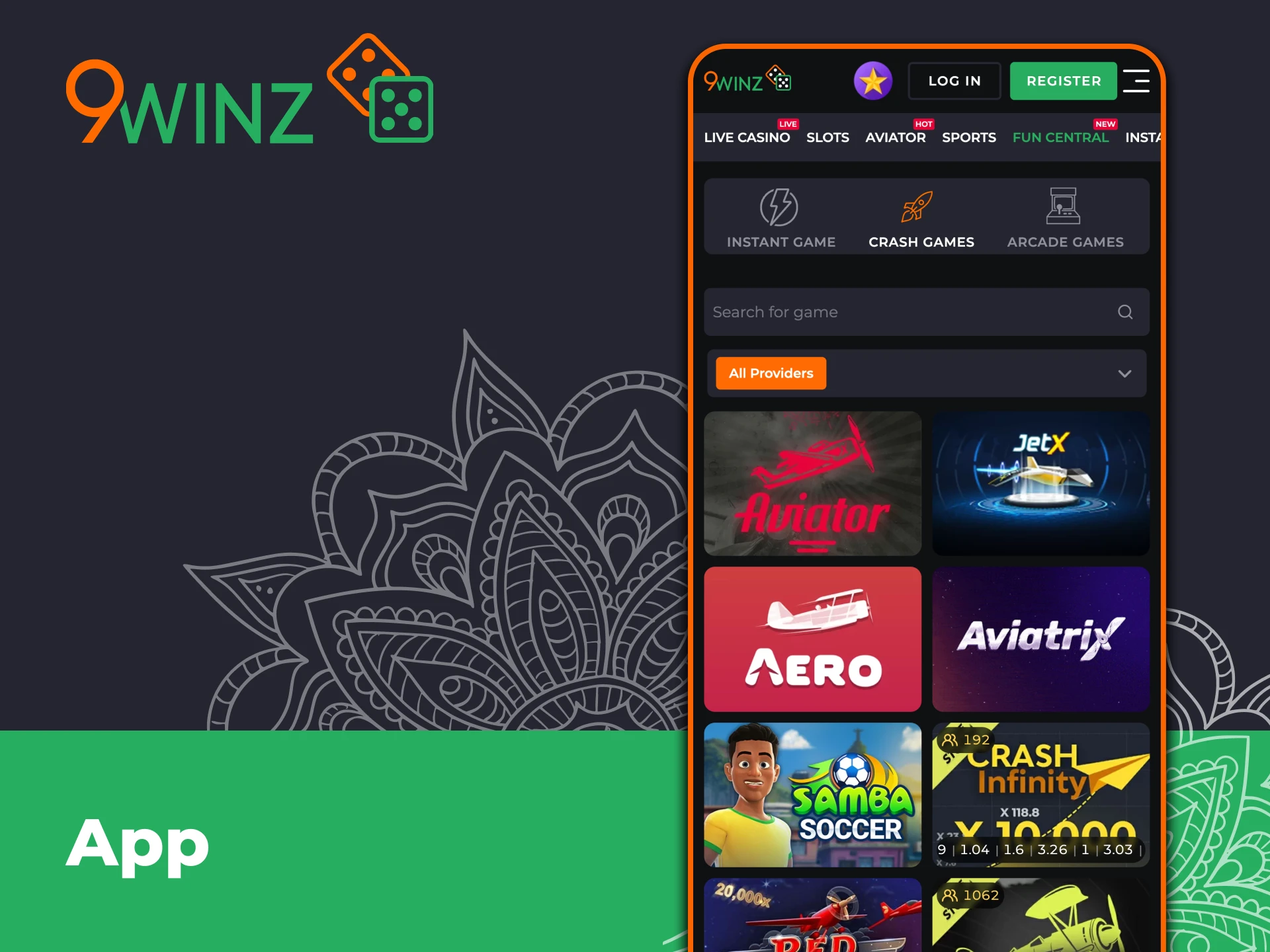Enjoy 9winz crash games using the mobile version.