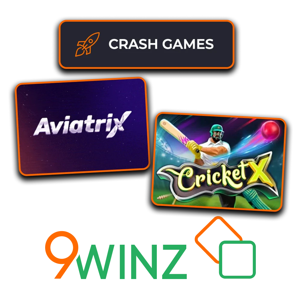 Play crash games from well-known providers at 9winz.