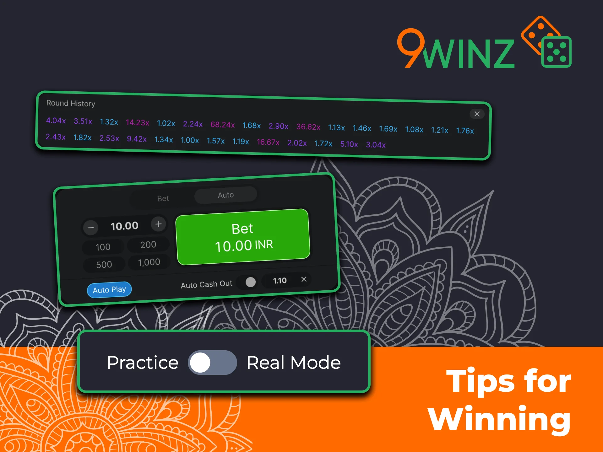 You can’t predict the outcome of the 9winz crash game.