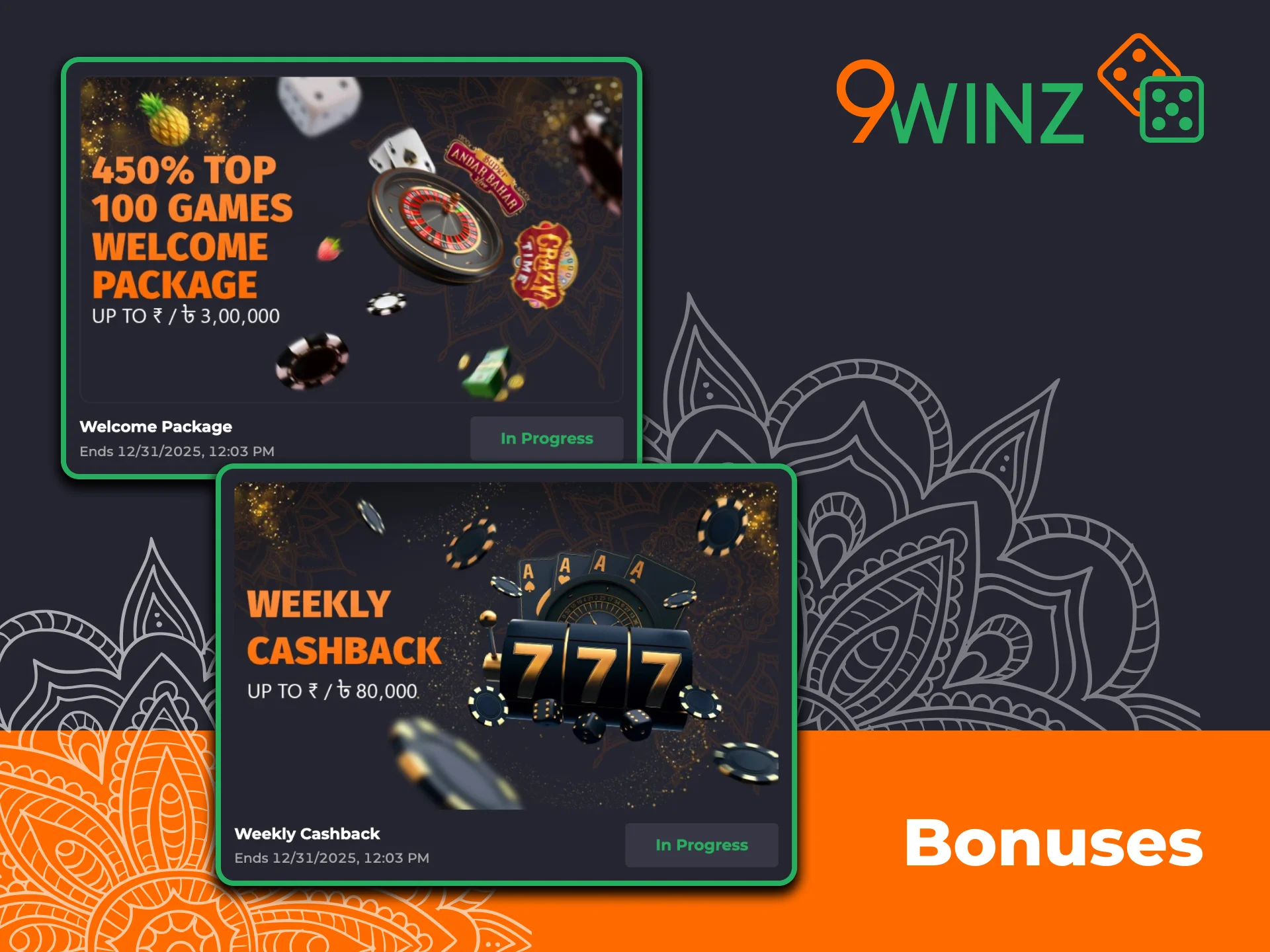 Catch a jackpot with generous 9winz bonuses.
