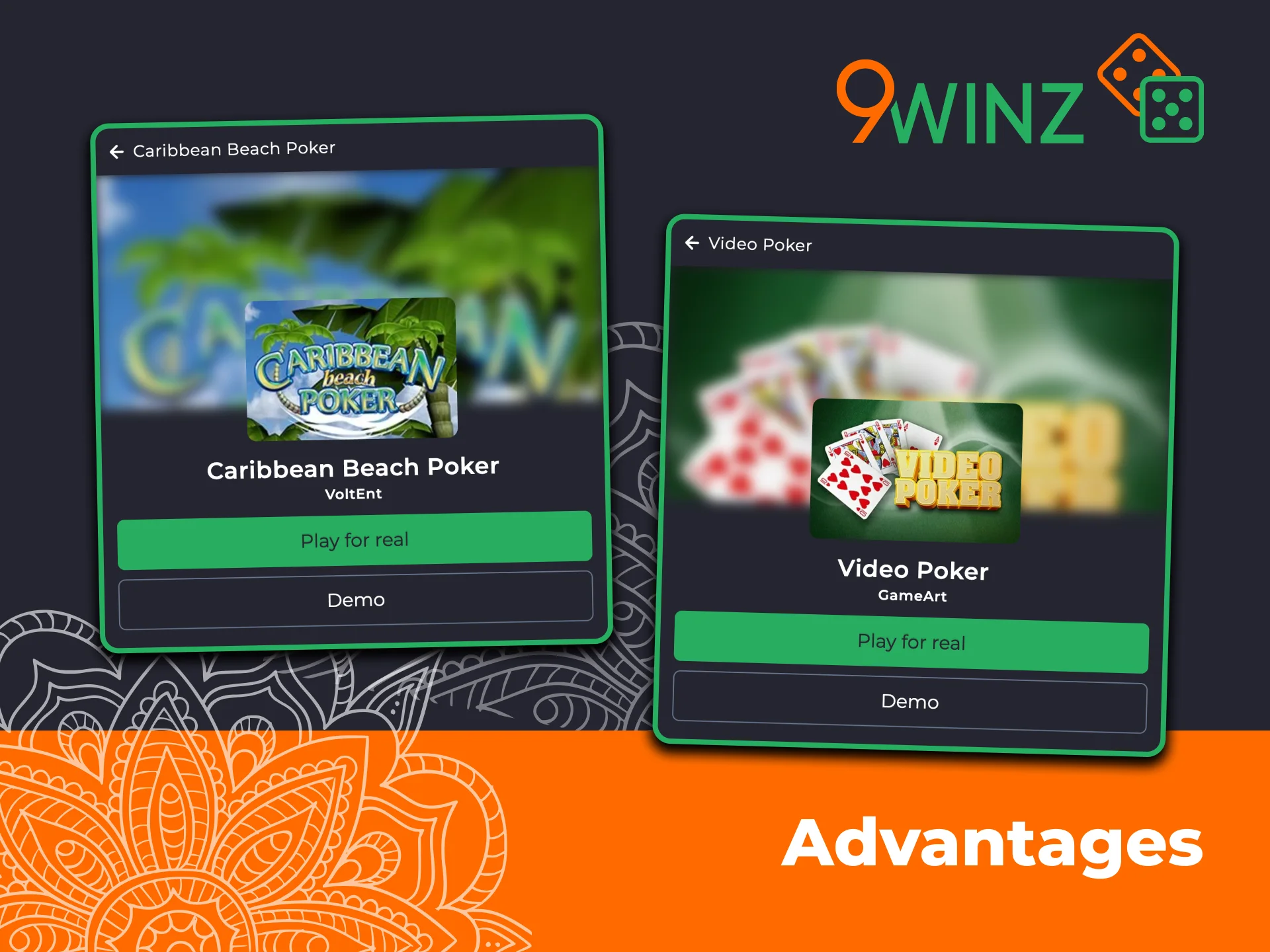 Experience several benefits in 9winz poker games.