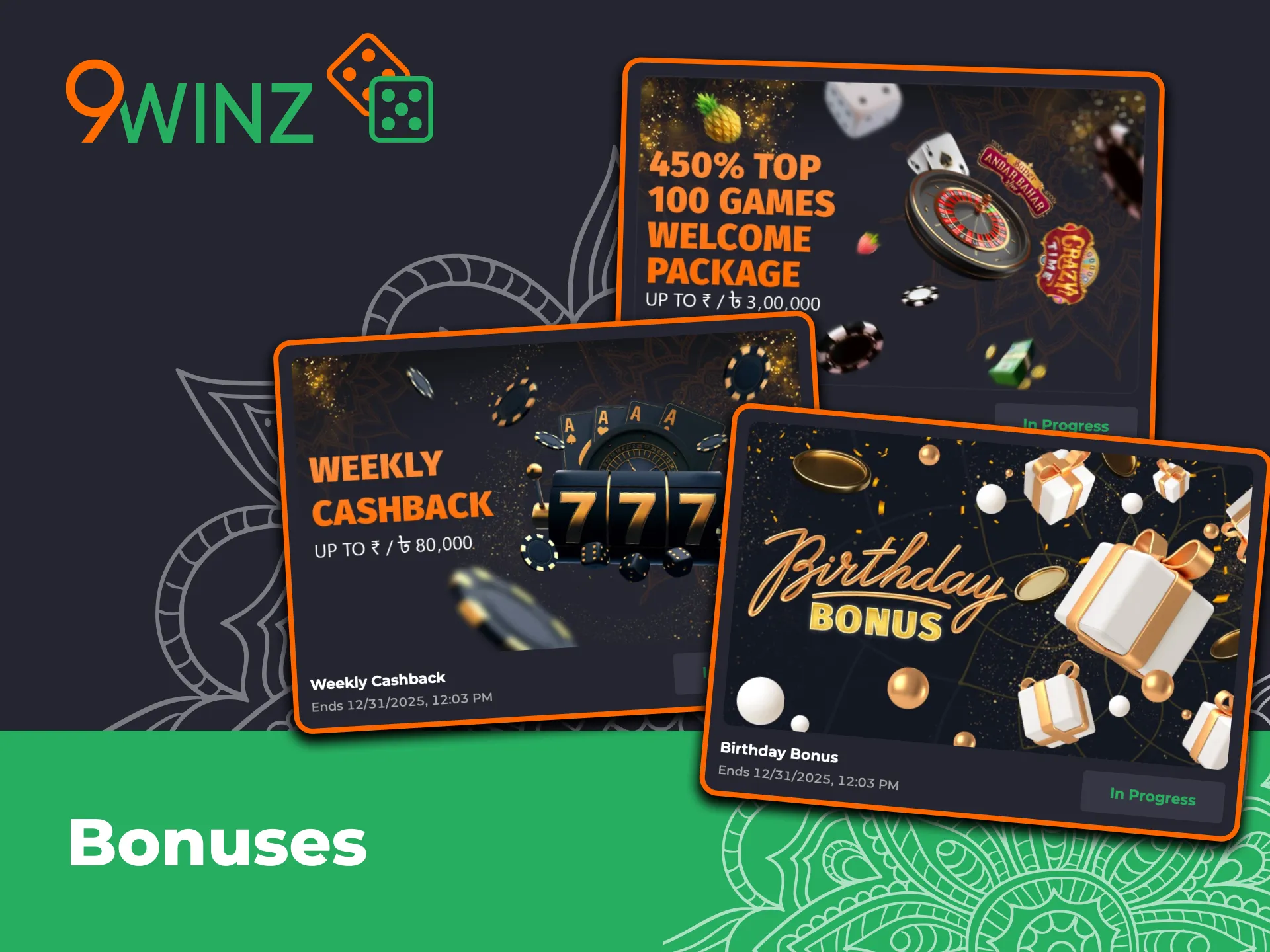 9winz has a few generous bonuses for TV games.