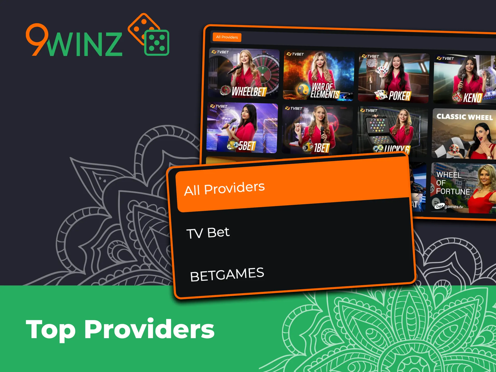 9winz casino offers TV games from well-known providers.