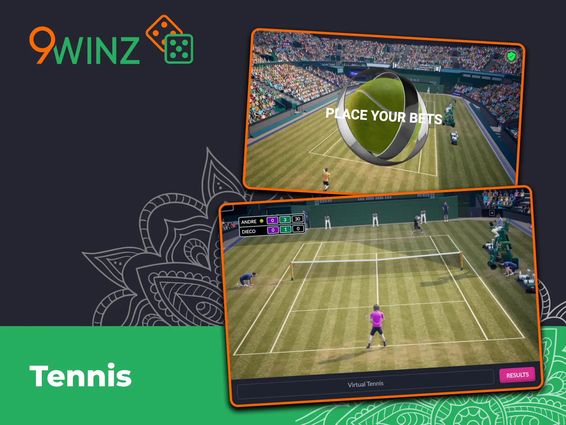 Virtual tennis is a realistic simulation of tennis matches at 9winz.